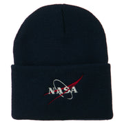 NASA Logo Embroidered Long Knit Beanie