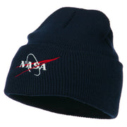 NASA Logo Embroidered Long Knit Beanie