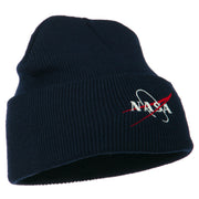 NASA Logo Embroidered Long Knit Beanie