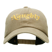 Naughty Embroidered Unstructured Pigment Dyed Cotton Cap