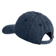 Black Orange Clownfish Embroidered Unstructured Pigment Dyed Cotton Cap - Navy OSFM
