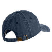 Black Orange Clownfish Embroidered Unstructured Pigment Dyed Cotton Cap - Navy OSFM
