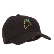 Maine Pine Cone with Map Embroidered Unstructured Washed Cap