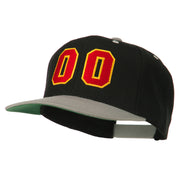 Athletic Number 00 Embroidered Classic Two Tone Cap