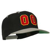 Athletic Number 00 Embroidered Classic Two Tone Cap