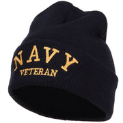 Navy Veteran Letters Embroidered Long Beanie