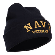 Navy Veteran Letters Embroidered Long Beanie