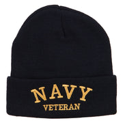 Navy Veteran Letters Embroidered Long Beanie