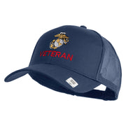 Marine Veteran Embroidered Solid Cotton Twill Mesh Prostyle Cap - Navy OSFM