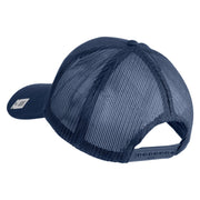 Marine Veteran Embroidered Solid Cotton Twill Mesh Prostyle Cap - Navy OSFM