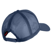 Marine Veteran Embroidered Solid Cotton Twill Mesh Prostyle Cap - Navy OSFM