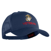 Marine Veteran Embroidered Solid Cotton Twill Mesh Prostyle Cap - Navy OSFM