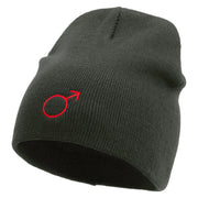 Mars Embroidered 8 Inch Short Beanie - Dk-Grey OSFM