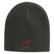 Mars Embroidered 8 Inch Short Beanie - Dk-Grey OSFM