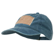 Tan American Flag Embroidered Washed Cap