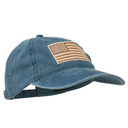 Tan American Flag Embroidered Washed Cap