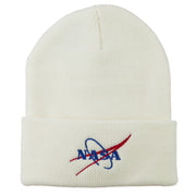 NASA Logo Embroidered Long Knit Beanie