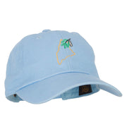 Maine Pine Cone with Map Embroidered Unstructured Washed Cap