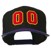 Athletic Number 00 Embroidered Classic Two Tone Cap