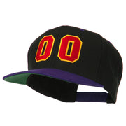 Athletic Number 00 Embroidered Classic Two Tone Cap