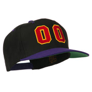 Athletic Number 00 Embroidered Classic Two Tone Cap