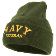 Navy Veteran Letters Embroidered Long Beanie