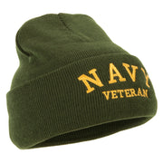 Navy Veteran Letters Embroidered Long Beanie