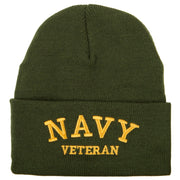 Navy Veteran Letters Embroidered Long Beanie