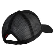 Marine Veteran Embroidered Solid Cotton Twill Mesh Prostyle Cap - Black OSFM