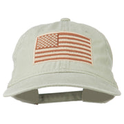 Tan American Flag Embroidered Washed Cap