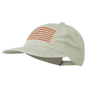 Tan American Flag Embroidered Washed Cap