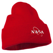 NASA Logo Embroidered Long Knit Beanie