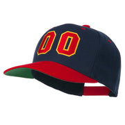 Athletic Number 00 Embroidered Classic Two Tone Cap