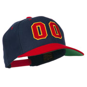 Athletic Number 00 Embroidered Classic Two Tone Cap