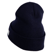 Navy Veteran Letters Embroidered 12 inch Cuffed Knit YP Long Beanie - Navy OSFM