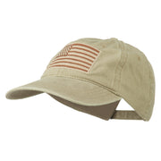 Tan American Flag Embroidered Washed Cap