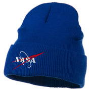 NASA Logo Embroidered Long Knit Beanie