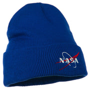 NASA Logo Embroidered Long Knit Beanie