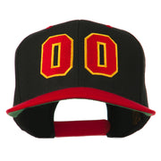 Athletic Number 00 Embroidered Classic Two Tone Cap