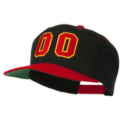 Athletic Number 00 Embroidered Classic Two Tone Cap