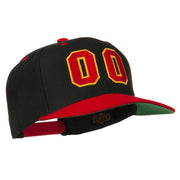 Athletic Number 00 Embroidered Classic Two Tone Cap