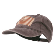 Tan American Flag Embroidered Washed Cap