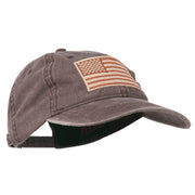 Tan American Flag Embroidered Washed Cap