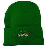 NASA Logo Embroidered Long Knit Beanie