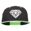 Diamond Outline Embroidered Neon Flat Bill Cap