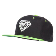 Diamond Outline Embroidered Neon Flat Bill Cap