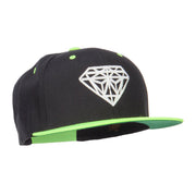 Diamond Outline Embroidered Neon Flat Bill Cap