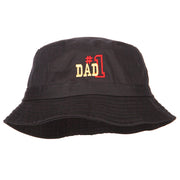 Number 1 Dad Outline Embroidered Bucket Hat