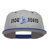 Snowboard Embroidered Heather Snapback Cap