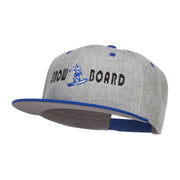 Snowboard Embroidered Heather Snapback Cap